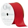 Offray Ribbon, Red 1 1/2 inch Woven Ribbon, 9 feet