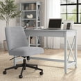 thumbnail image 3 of Serenity Mid Back Armless Office Chair with Wheels in Cool Gray Fabric, 3 of 13