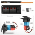 thumbnail image 5 of Waywe 4 Gang Rocker Switch Panel Red Backlit with 4.8 Amp Dual USB Charger Voltmeter Waterproof 12V 24V DC Rocker Switch for Car Trucks Boats RVs, 5 of 7
