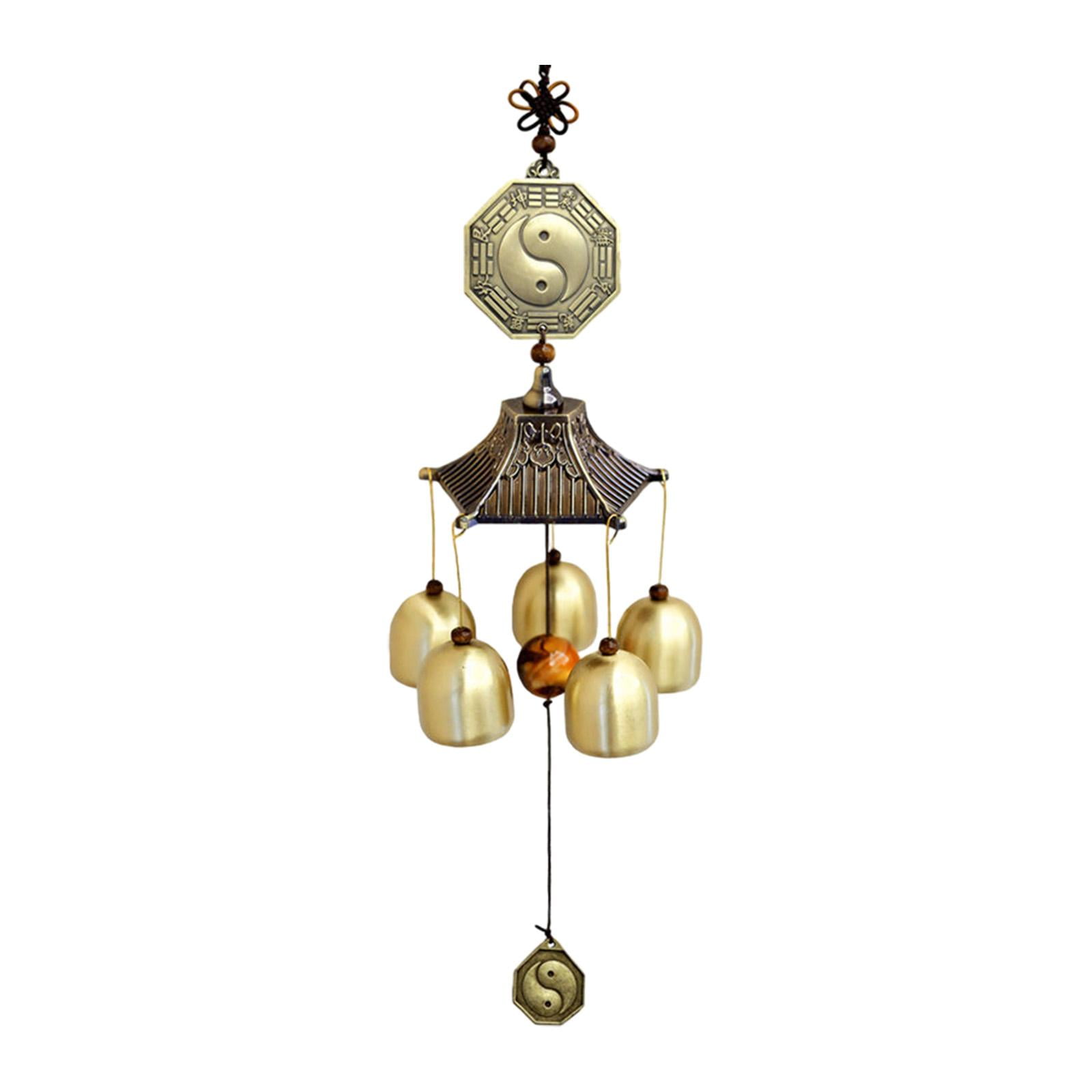 Wind Chime Bagua Wind Chime Pendant Handmade 5 Bells Brass Unique Windchime Temple Wind Bell Wind Chimes for Outside for Home