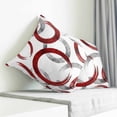 thumbnail image 3 of Red Grey Pillow Covers 20x20 Inch Decorative Throw Pillow Cover, Geometric Circle Modern Abstract Simple Art Sofa Pillowcases Accent Cushion Case Home Decor Bedroom Living Room, 3 of 6