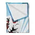 thumbnail image 2 of Hockey Soft Flannel Fleece Blanket, Hockey Player Makes a Strong Shot on Goal Rival Illustration Abstract Backdrop, Cozy Plush for Indoor and Outdoor Use, 50" x 60", Blue Red White, by Ambesonne, 2 of 5