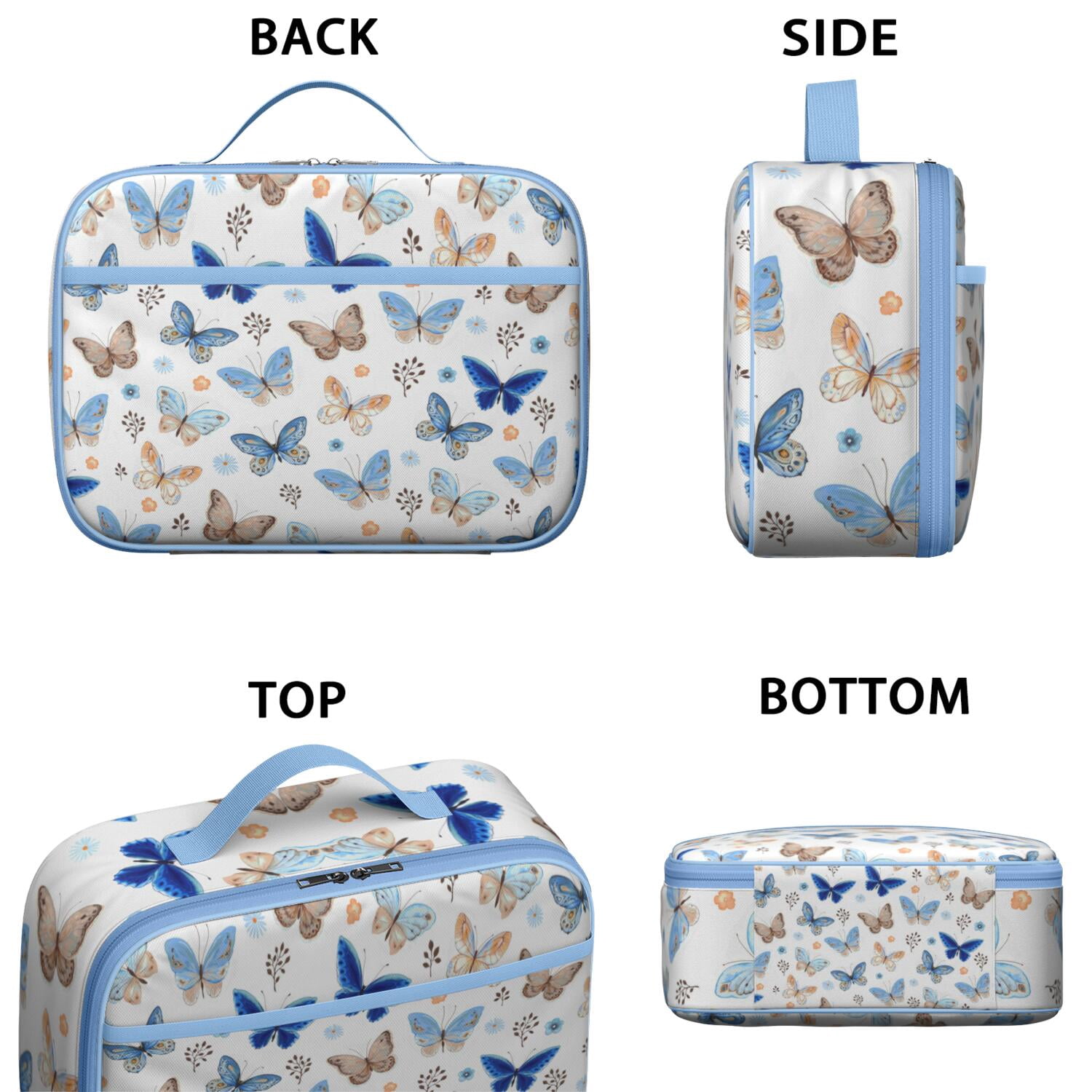 Butterfly Lovers Lunch Tote – Colorful Floral Tropical Insulated Lunch Bag for Preschool and Elementary School