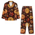 thumbnail image 3 of Suhoaziia Womens Pajamas with Pockets Skin Friendly Button-Down Outfits Comfy Long Sleeve Top & Pants Size M,Stretchy Fashion Novelty Comfiest Orange Leaves Turkey Loungewear, 3 of 6