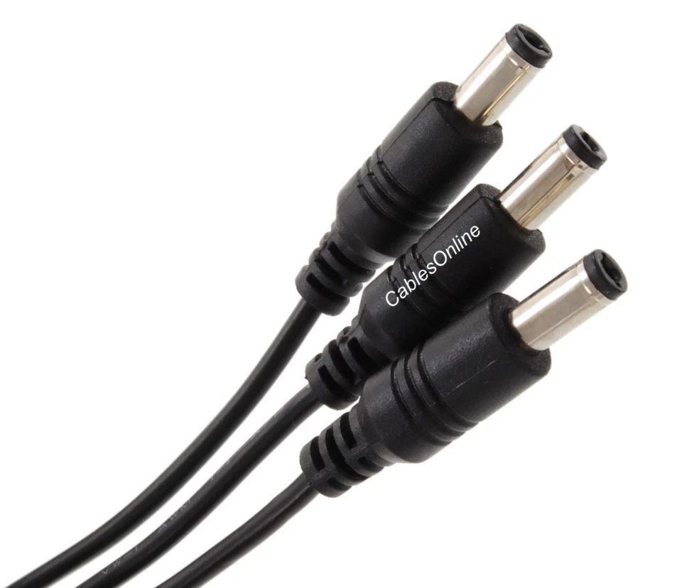 2-Pack Dc Power Splitter Cable 1-Female/3-Male For Security Cameras & More
