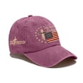 thumbnail image 2 of Washed Cotton Hats with Vintage Flag Design And Adjustable Fit, Great for Father’s Day Gifts Birthday Surprises Purple, 2 of 5
