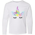 thumbnail image 3 of Inktastic Unicorn Face Long Sleeve Youth T-Shirt, 3 of 5