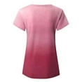 thumbnail image 4 of SHITINN Fashion Women's Loose Casual Gradient V Neck Tops T Shirt Short Sleeve Women's Blouse Women Short Sleeve Tops Summer Clothes Blouses for Women Casual, 4 of 5
