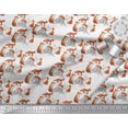 thumbnail image 3 of Soimoi White Georgette Viscose Fabric Tree Stump & Fox Animal Print Fabric by Yard 42 Inch Wide, 3 of 3