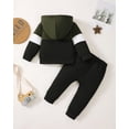 thumbnail image 3 of 12 Months Baby Boys Clothes 18 Months Boys 2PCS Hoodie Outfits Set Toddler Boys Long Sleeve Top Pants Set Green, 3 of 8