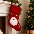 thumbnail image 2 of Kbndieu Red Felt Christmas Stockings, Embroidered Xmas Stockings Santa, Snowman, Reindeer Xmas Character, Christmas Hanging Ornament for Family Holiday Season Decor, 2 of 6