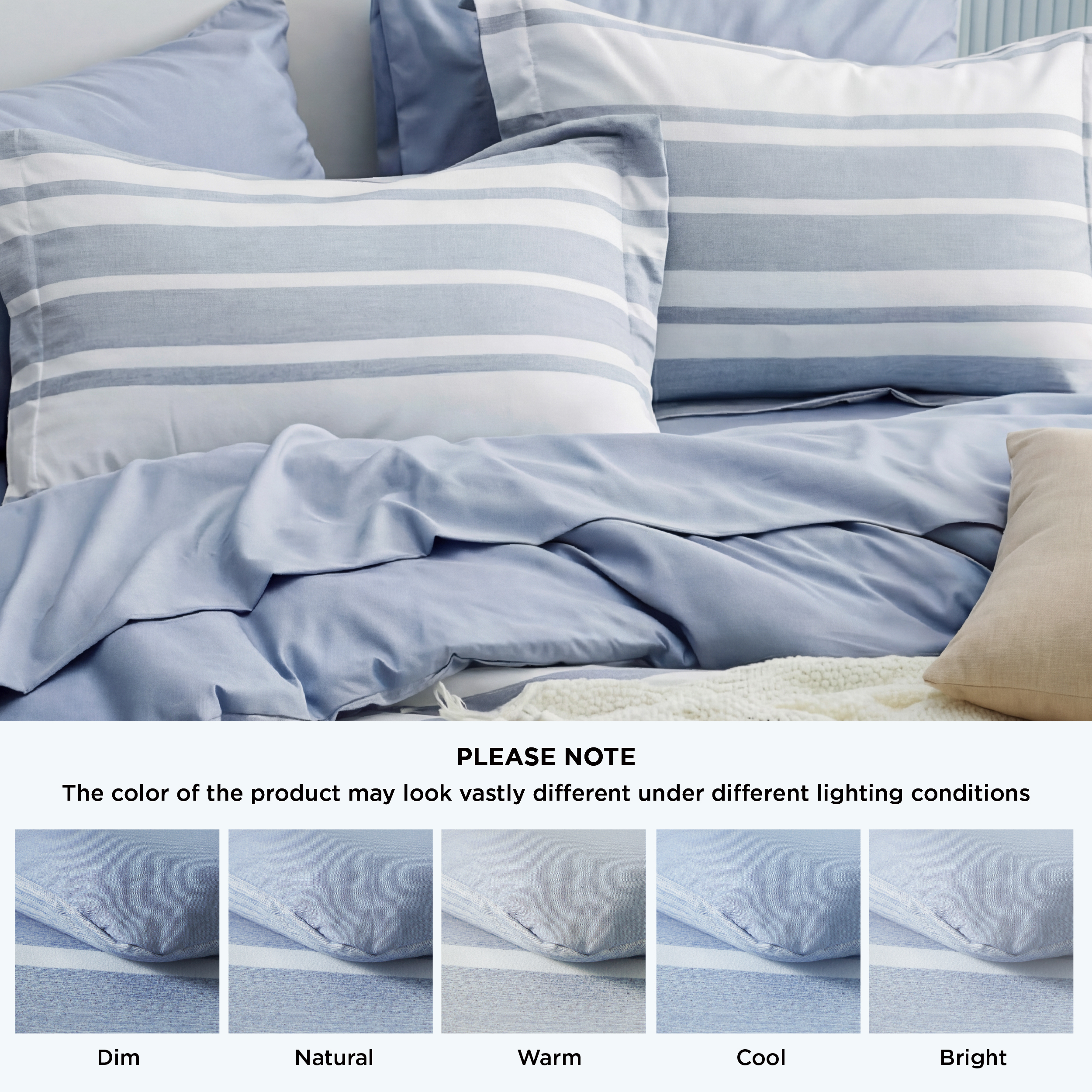 U by Bedsure Queen Comforter Set, 7-Piece, Blue Reversible photo 8