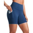 thumbnail image 1 of Shorts CRZ YOGA Butterluxe tiro alto 5" con bolsillos azul marino XS, 1 of 5