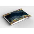 thumbnail image 2 of Ambesonne Psychedelic Pillow Sham 2 Pack, Mandala Paisley, 36"x20", Blue Yellow, 2 of 3