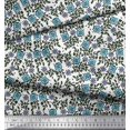 thumbnail image 3 of Soimoi Rayon Fabric Leaves & Floral Block Printed Fabric 1 Yard 56 Inch Wide, 3 of 3