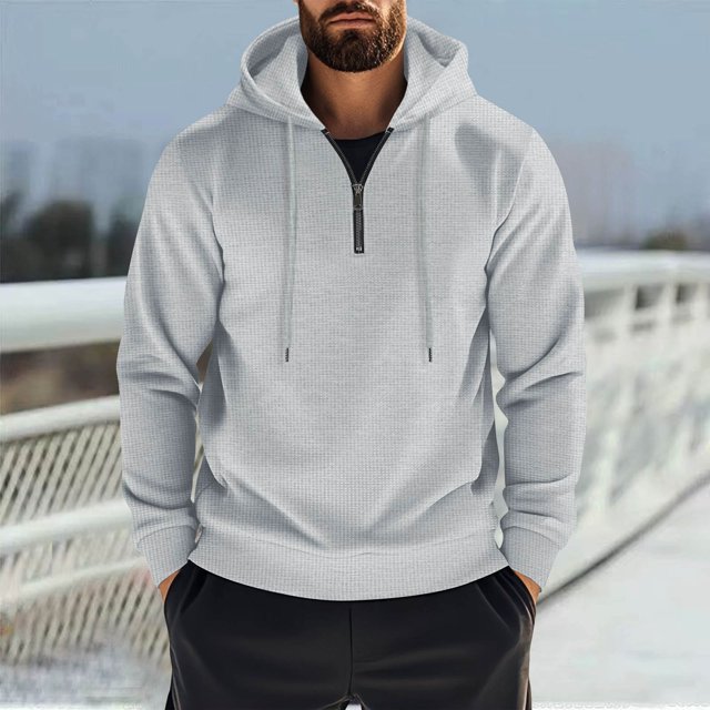 WILLBEST Sudaderas para Hombre, Suéter Deportivo Informal con Capucha y Cremallera De Primavera para Hombre Mediana