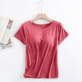 thumbnail image 2 of Débardeurs pour Femmes & T-Shirt à Manches Courtes avec Coussinet de Poitrine Soutien-Gorge Semi-Manches Pyjama, 2 of 3