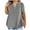 Grey, variant on BADHUB Women's Plus Size Tops 2024 Summer Solid Color T Shirts Short Sleeve Tunic V Neck Henley Shirt Plain Basic Tees L-5XL Summer Savings