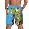 thumbnail image 3 of Kdxio Funny Dinosaurs Pursue A Meat Print Men'S Swim Trunks With Compression Liner 7 Inch Inseam Quick Dry Swim Shorts, 3 of 7