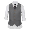 thumbnail image 4 of TOWED22 Men's Cowboy Suede Leather Vest Western Vest Cowhide Suede Waistcoat Men Vests(Grey,S), 4 of 9