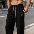 thumbnail image 5 of SOOMLON Viscose Pants for Men Big and Tall Long Pants Loose Elastic Waist Drawstring Trousers Cooling Draped Pants, 5 of 8