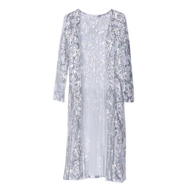 lionlar Cardigan à Sequins en Perspective Manteau Cape Robe pour Fête Vacances