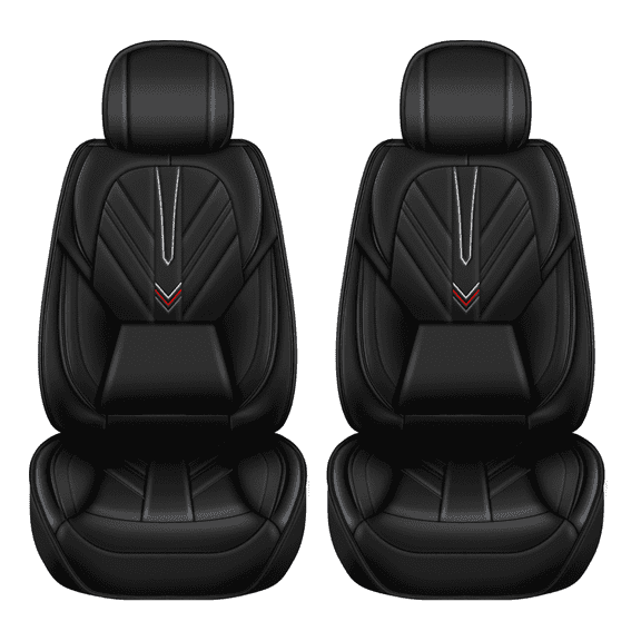 DIKSOAKR Fit for Toyota Highlander 2008-2025 2026 Seat Covers Front Set Waterproof Faux Leather with Lumbar Support Comfortable Automotive Seat Cushion (2 Seat, Black)