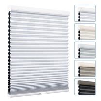 Keego Cordless Cellular Shades Honeycomb Window Shades Pull Down Cellular Blinds Thermal Insulated Window Blinds, Made in US (Blackout - White, 26"W x 64"H)