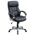 thumbnail image 1 of Poundex Chaise de Bureau Moderne en Faux Cuir Couleur Noire, 1 of 7