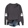 thumbnail image 3 of YOIAVAIOY Womens Halloween Sweatshirts Cute Ghost Heartbeat Print Fleece Crewneck Sweatshirt Spooky Season Holiday Shirt Fall Fashion Pullover Tops Dark Gray XL, 3 of 9