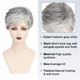 Lakihair Short Grey Wigs for Women Pixie Cut Wigs with Bangs Fluffy