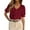 Wine Red, variant on PRETTYGARDEN Women's Summer Dressy Casual Blouses Short Sleeve V Neck Ruffle Going Out Tops Shirt Trendy Spring Outfits