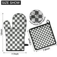 thumbnail image 6 of Gray and White Checkerboard Checkered Pattern Kitchen Oven Mitt and Pot Holder Sets 4 Pcs for Baking, Cooking and Grilling, Heat Resistant Up To 392 °F, 6 of 7