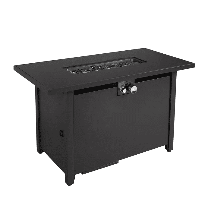 25" H x 42" W Steel Outdoor Fire Pit Table with Lid