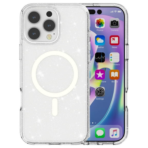 Crystal Glitter Fusion Case with MagSafe for iPhone 16 Pro Max - Clear
