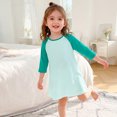 thumbnail image 2 of Vividxx Girls Dresses Long Sleeve Fall Dress Cute Casual Color Block Toddler Dress Kids Clothes 3-4 Years, 2 of 8