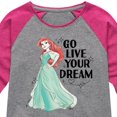 thumbnail image 3 of Disney Princess - Go Live Your Dream - Toddler & Youth Girls Raglan Graphic T-Shirt, 3 of 5