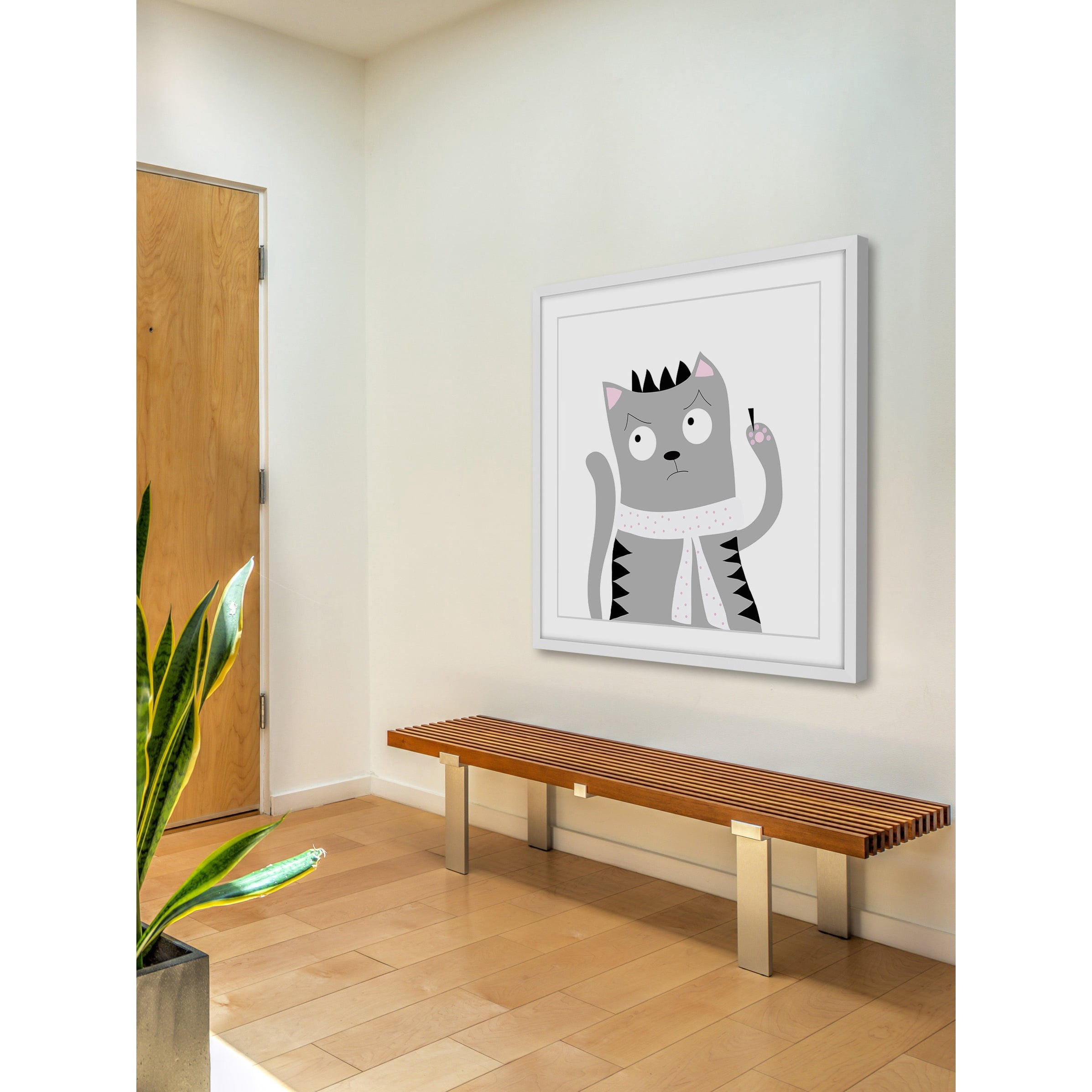 Marmont Hill "Angry Kitty" by Katarina Snygg Framed Painting Print