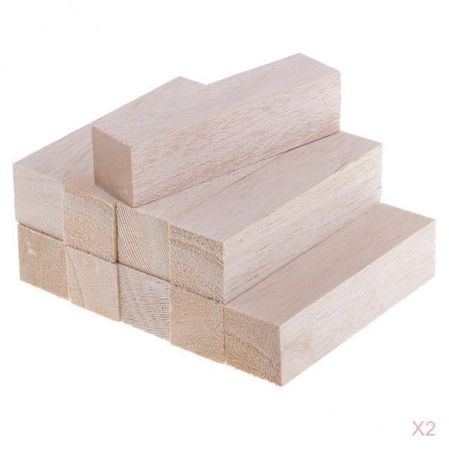 Bloques de de Balsa Materiales de Trabajo de Artesanales de Modelado de Bricolaje 20 Piezas 120 Mm
