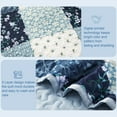 thumbnail image 3 of Exclusivo Mezcla Reversible Boho Quilt Set King Size, 3 Pieces Patchwork Blue All Season Bedspreads, Ultra Soft Floral Coverlet Bedding Set with Printed Pattern (1 Quilt, 2 Pillow Shams), 3 of 8