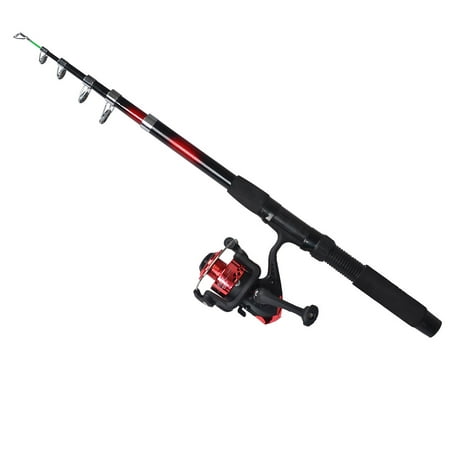 Unique Bargains Black Foam Coated Guide Red Fishing Rod 6.4Ft w Gear Ratio 5.2:1 Spinning (Best Fishing Rod Guides)