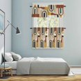 thumbnail image 6 of Mid-Century Modern Kitchen Curtains Valances and Tiers Set of 3 Art Geometric Abstract Brown Beige Tier Curtains and Valance with Rod Pocket for Small Windows, 27.5"x36", 6 of 9