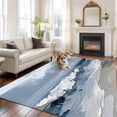 thumbnail image 2 of 8'x10' Area Rugs, Blue Coastal Beach Indoor Outdoor Area Rug for Living Room Bedroom, Modern Oil Painting Art Washable Bathroom Rugs Kitchen Floor Carpet Mats Home Decor Aesthetic, 2 of 8