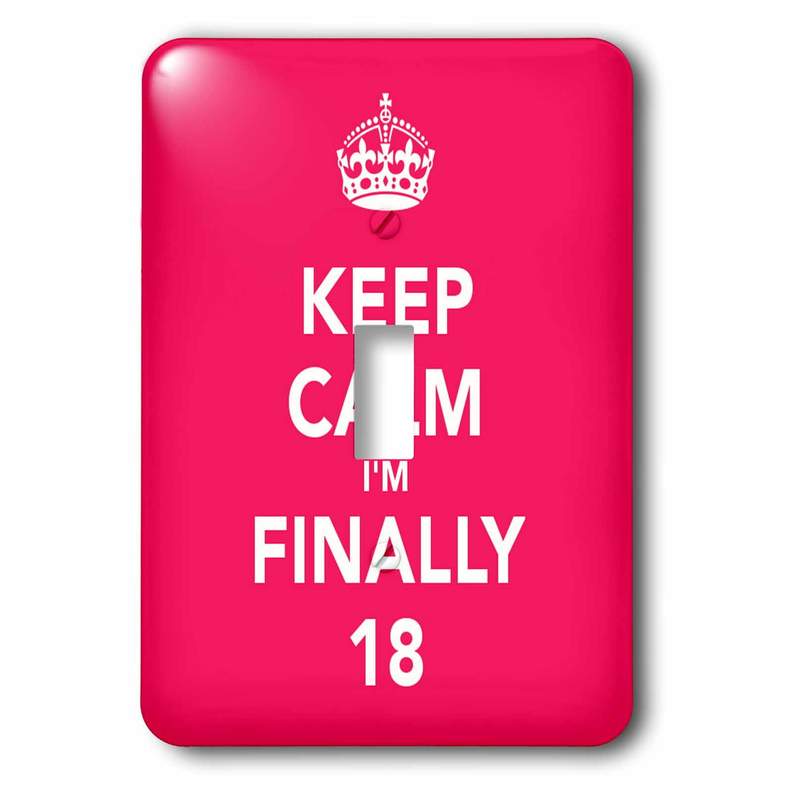 3dRose lsp/_163837/_6 Keep Calm Im Finally 18 Pink 2 Plug Outlet Cover