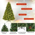 thumbnail image 2 of Gymax Pre-Lit 7.5' Artificial Christmas Tree Hinged LED Lights Pine Cones Metal Stand, 2 of 10