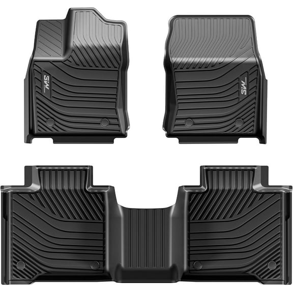 3W Floor Mats Compatible for 2022-2024 Toyota Tundra CrewMax Cab, Custom Fit All-Weather TPE Front & Rear Row Floor Liner Toyota Tundra CrewMax Cab