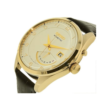 Seiko Mens Gold Kinetic Dress Watch with Calf Skin Strap in Nepal at NPR 38634 Rating 5