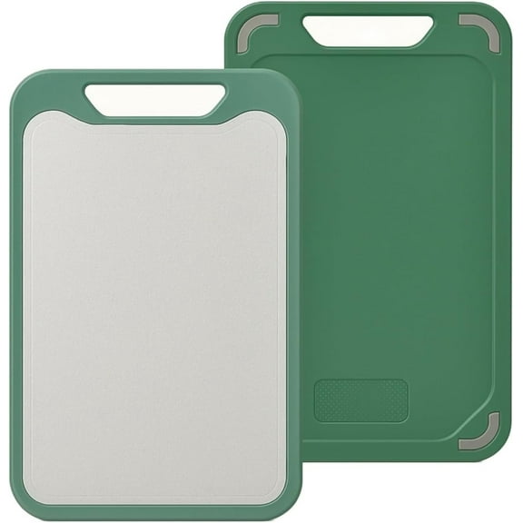 Alkire Home Stainless Steel Cutting Board for Kitchen Large Double Sided Chopping Board for Meat and Veggies 15.7 × 9.8 inches