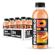 Protein2o 15g Whey Protein Isolate Hydration Drink, 350mg of Electrolytes, Vitamins B5 & B6, Low Sugar, Peach Mango, 16.9 oz Bottle (Pack of 12)