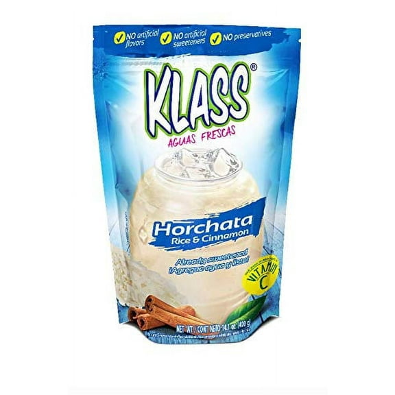 Klass Aguas Frescas Horchata Rice and Cinnamon Sweetened Instant Drink Mix, 14.1 Oz (2)